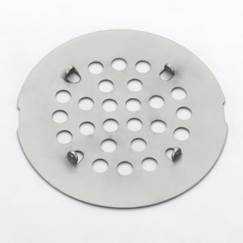 Snap-in Shower Drain Cover 4-1/4 inch Shower Strainer Grid Round (1, Brushed Nickel) - color: Brushed Nickel