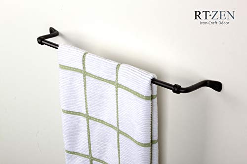 Farmhouse Bathroom Towel Holder Wall Mount, Matte Black Decoration | Wrought Iron Metal Towel Bar Rod, Handmade Home Decor Kitchen Hanger Organizer (17'' - Fits 14.5 Inch Towels) - size: Medium, style: Axe