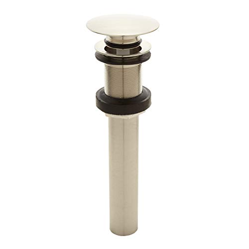 Signature Hardware 205621 Mushroom Style Pop-Up Bathroom Drain with No Overflow Holes - color: Brushed Nickel