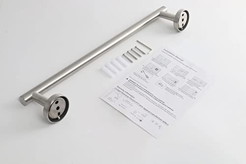 TocTen Bath Towel Bar - Thicken SUS304 Stainless Steel Bathroom Towel Holder, Towel Rod for Bathroom Heavy Duty Wall Mounted Towel Rack Hanger (16IN, Brushed Nickel) - color: Brushed Nickel, size: 16IN