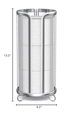 Epicano Toilet Paper Holder Stand Frees Standing,Silver | Minimalist Design, Raised Feet,Rustproof,Fit 3 Mega Rolls,No Drilling No Assemble,Space-saving Renter Friendly - color: Silver