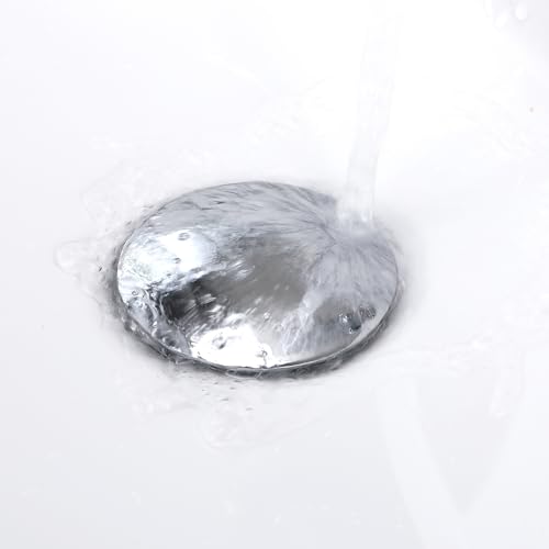 Pop up Sink Drain Stopper with Overflow Chrome for Bathroom Vessel Vanity Sink Art Basin, Big Cap Sink Drain with Overflow, Metal Pop-up Drain Strainer with Detachable Basket Stopper - color: Chrome, style: with overflow