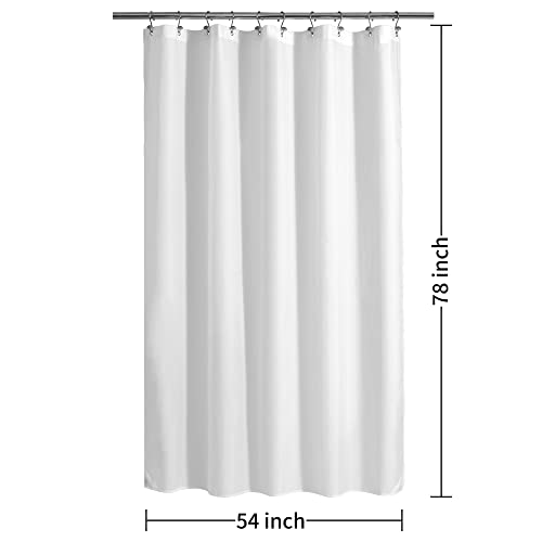 ALYVIA SPRING 54x78 Stall Waterproof Fabric Shower Curtain or Liner White | 2 Magnets, Soft Cloth & Hotel Quality, Machine Washable, Light-Weight, Long Stall Size - color: White, size: 54"W x 78"L (Pack of 1)
