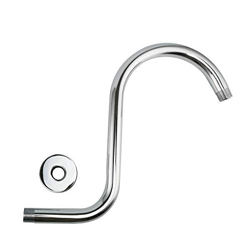 Purelux Goose Neck Shower Arm Water Outlet PJ1201 Made of Stainless Steel, Chrome Finish Showerhead Extension - color: S - Chrome