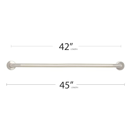 Seachrome 42" Wall Mount Grab Bar, 1 ¼" Diameter, Concealed Flanges, ADA Compliant, Peened with Satin Ends - size: 42 Inch