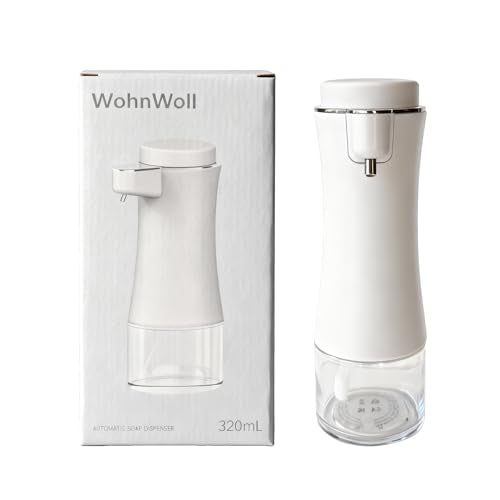 Automatic Soap Dispenser, Hands-Free Touchless Foam Soap Dispenser, Long Battery Life, Adjustable Volume, Modern Electric Hand Soap Dispenser for Bathroom Kitchen, 11oz/320ML, White