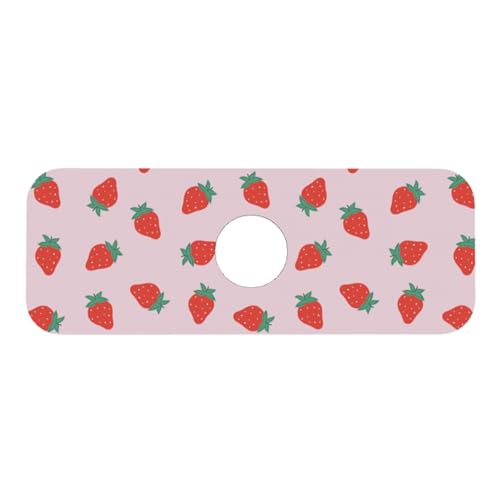 Diatomite Faucet Mat for Kitchen Fast Drying Sink & Bathroom Counter, Super Absorbent Water Sink Protectors Prevent Moisture Buildup, Sink Splash Guard Strawberry Pattern - color: Strawberry1