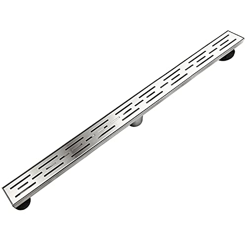 Neodrain 36-Inch Brushed Linear Shower Drain with Brick Pattern Grate | 304 Stainless Steel,Durable Bathroom Floor Drain,Rectangle Linear Drain with Hair Strainer & Adjustable Feet,CUPC certified - color: Stainless, size: 36 In