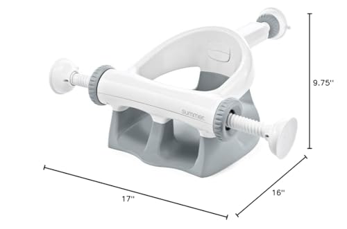Ingenuity My Bath Seat for Sit-Up Baby Bathing, Sure & Secure Suction Cups, ASTM Safety Tested & Approved, Backrest for Assisted Sitting, Easy Setup & Storage, Gray - color: Gray