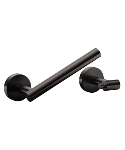 FORIOUS Commercial Toilet Paper Holder Wall Mount Bathroom Tissue Holder | Oil Rubbed Bronze | SUS304 Stainless Steel Rustproof | Double Post Pivoting Toilet Paper Roll Holder | Screw-In | Round Base - color: Oil Rubbed Bronze