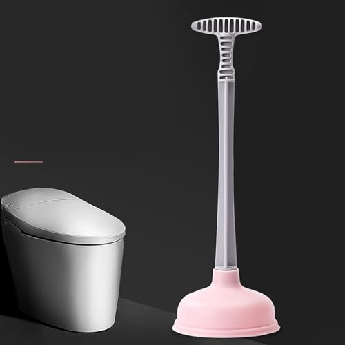 Rubber Toilet Plunger, Strong Suction Toilet Drain Plunger for Kitchen, Bathroom, Laundry Room Use Bathroom Accessories (Roseate) - color: Roseate