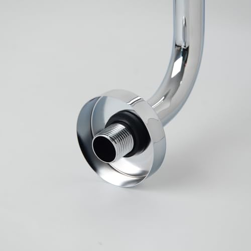 13 Inch S shaped Shower Arm,Stainless Steel Wall-Mounted High Rise Shower Head Extension Arm with Flange,Chrome,10Z1MK - color: Chrome, style: S Shaped