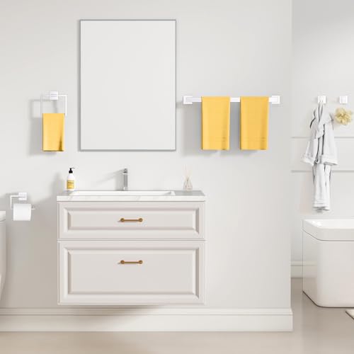 YACVCL 5-Piece Bathroom Hardware Accessories Set 23.6 inch Towel Bar Set Modern Towel Rack Kit Stainless Steel Wall Mounted (Polished Chrome) - color: Polished Chrome