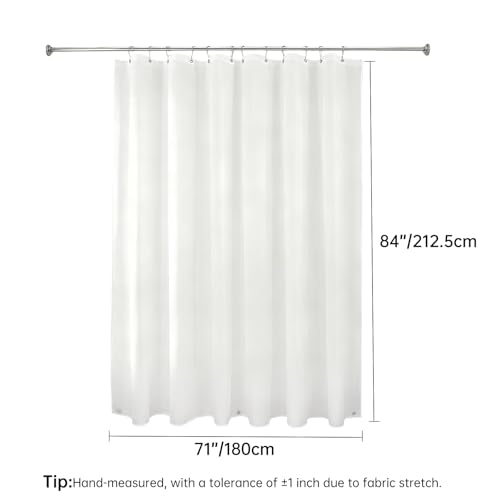 FY&XZH Shower Curtain Liner - Waterproof Fabric Shower Curtain Liner, Machine Washable, Magnetic Weighted Bottom,Soft Cloth Bathroom Shower Liner (White) - size: 72"W x 84"L (Pack of 1)