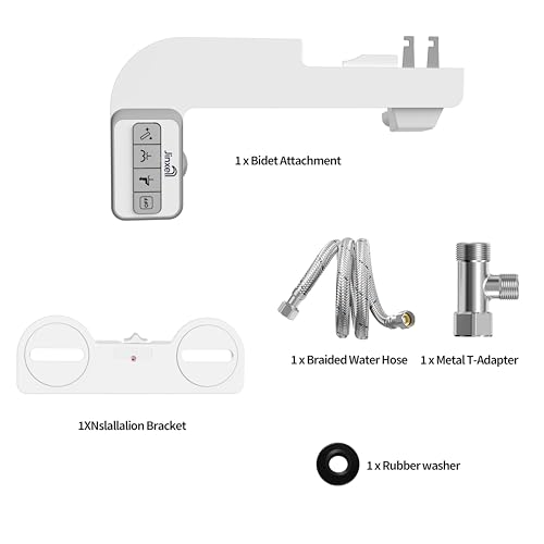 Bidet Attachment for Toilet Ultra-Slim Bidets for Existing Toilets, Non-Electric Bidet Toilet Seat Self-Cleaning Retractable Nozzles Badays for Toilets, Quick & Easy Installation Bedets