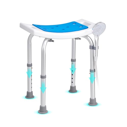 VEVOR Shower Chair, Adjustable Height Shower Stool, Shower Seat for Inside Shower or Tub, Non-Slip Bench Bathtub Stool Seat for Elderly Disabled Handicap, 350 LBS Capacity - size: 350 lbs Bench