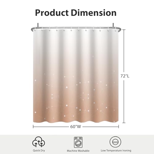 Peach Pink and White Ombre Shower Curtain, Cloth Waterproof Geometric Shower Curtains Set for Bathroom, Machine Washable Bathroom Curtain with 10 Hooks, 60x72 Inches - color: Ombre Geometric - Peach Pink, size: 60"W x 72"L (Pack of 1)