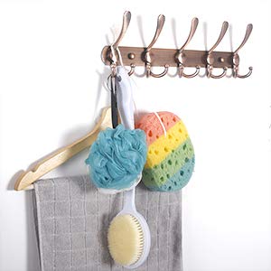 WEBI Coat Rack Wall Mount,Coat Hanger Wall,Coat Hooks Wall Mount,Wall Coat Rack,Hook Rack Rail,5 Triple Hooks for Hanging Coats,Jacket,Clothes,Antique Copper - color: R/Antique Copper, size: 1 Pack