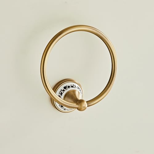 Antique Towel Ring Zinc Alloy Bathroom Kitchen Hand Ring Wall Mounted Bathroom Kitchen Towel Rack Heavy Duty Towel Hanger for Bath YIGUANXIN - color: Antique, size: Towel Ring