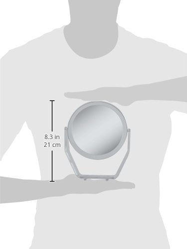 Zadro 6.5 Inch Round Dual Sided Swivel Counter-Top Vanity Mirror, 5X/1X 5.5 Inch Magnification Glass Mirrors