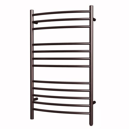 Towel Warmer, Heated Towel Rack, Plug-in/Hardwired Venetian Bronze | 304 Stainless Steel Large 12-Bar Towel Warmer With Plug-In Or Hardwired Installation And Venetian Bronze Finish - color: Venetian Bronze