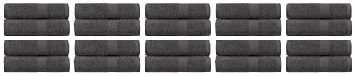 BY LORA 20-Pack Oversized Bath Sheets, Terry Cotton Hotel Large Towels, Charcoal - color: Charcoal, size: Bath Sheet 20-Pack
