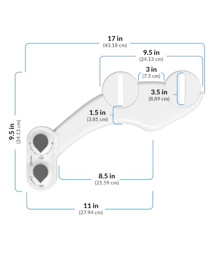 CLEAR REAR Bidet Attachment for Toilet Seat - Non-Electric with Self Cleaning Dual Nozzles, Leak Proof Connectors, Adjustable Water Spray, Rear & Feminine Wash - Hygienic Bathroom Upgrades - color: C. White