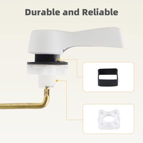 Universal Front Mount Metal Toilet Handle Replacement, Solid Brass, White | Toilet Flush Handle Lever with Adjustable Stainless Steel Chain, Compatible with Kohler, American Standard, TOTO, Mansfield - color: White, style: Front Mount Design