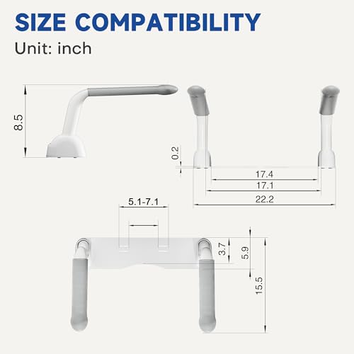 DOZAWA Toilet Safety Rails for Seniors, Heavy Duty Toilet Rails with Foldable Handles, Space-Saving Toilet Assist Arms, Toilet Bars for Elderly, Pregnant, Mobility Impaired, Support Up to 480LBS
