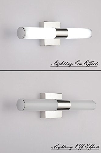 Bathroom Vanity Light Fixture, 16" Inches 8W 6000K Chrome LED Mirror Lights for Bathroom Wall Sconces Bar Lighting - size: 16 in-8W-6000K