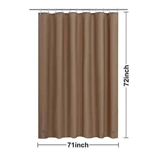 Barossa Design Brown Shower Curtain Liner Standard Size | Premium PEVA, BPA & PVC Free, No Chemical Smell, Metal Grommets, Lightweight Shower Curtain with 3 Magnets for Bathroom - color: Brown, size: 72"W x 72"L (Pack of 1)