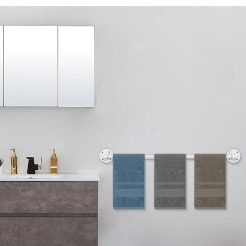 Industrial Pipe Towel Rack Towel Bar, Heavy Duty Wall Mounted Rustic Farmhouse Bath Towel Holder for Bathroom (White, 28 inch) - color: White, size: 28 inch