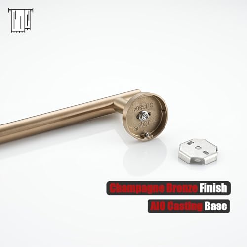 JQK Champagne Bronze Towel Bar, 27 Inch 304 Stainless Steel Thicken 0.8mm Towel Rack Bathroom, Towel Holder Wall Mount, Useable Length 24 Inch, TB110L24-CB - color: Champagne Bronze, size: 27 Inch