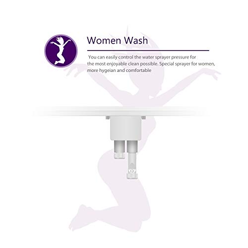 Dual Nozzle Hot and Cold Bidet- Self Cleaning Hot and Cold Water Bidet Non-Electric Mechanical Bidet Toilet Attachment - with Temperature (Silver)