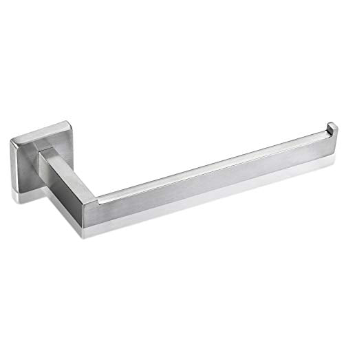 Rustproof 4-Piece Black Bathroom Hardware Set Including Towel Bar Toilet Paper Holder Towel Holder Robe Hook SUS304 Stainless Steel Wall Mount Contemporary Square Style Accessory, - color: Brushed Nickel