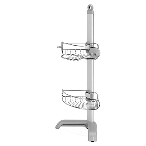 simplehuman Corner Shower Caddy, Stainless Steel and Anodized Aluminum - style: Corner