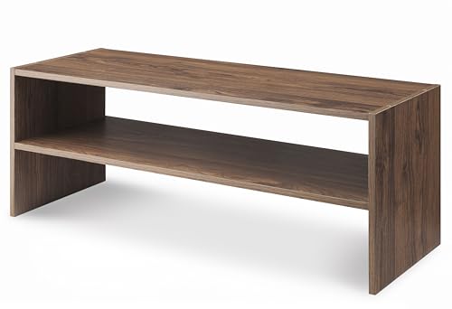 Whitmor Wood Stackable 2-Shelf Shoe Rack, Walnut, 31 inches - color: Brown, size: 31 INCH