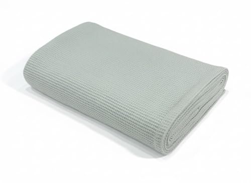 Waffle Bath Towel, 30.5x58 INCHES, 100% Natural Organic Cotton, GOTS Certified Super ABSORBANT & Quick Dry, NO SOFTENERS, Environment Friendly (Blue Mist) - color: Blue Mist