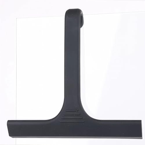 Silicone Shower Squeegee - All-in-One Design with Built-in Hook, 10 Inch Streak-Free Bathroom and car Cleaner for Glass Doors, Mirrors, Windows, Tiles Black - color: Black