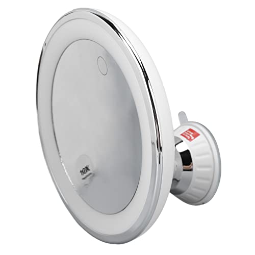 10 Times Suction Cup Makeup Mirror, Magnifying Makeup Mirror with 3 Kinds of Light Color Battery Makeup Lens Magnification with Suction Cup Makeup for Home and Travel