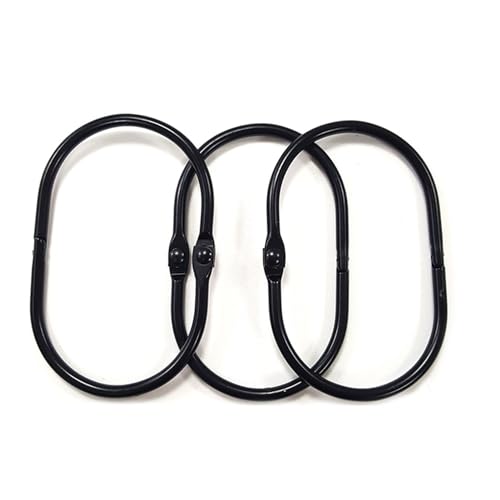 Shower Curtain Hooks 12Pcs Rust Proof Metal Double Glide Shower Hooks Rings for Bathroom Shower Rods Curtains Smooth Gliding Curtain Hooks Bathroom Accessories Black