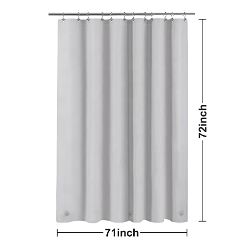Barossa Design Shower Curtain Liner Standard Size, Silver Gray | Premium PEVA, BPA & PVC Free, No Chemical Smell, Metal Grommets, Lightweight Shower Curtain with 3 Magnets for Bathroom - color: Gray Silver, size: 72"W x 72"L (Pack of 1)