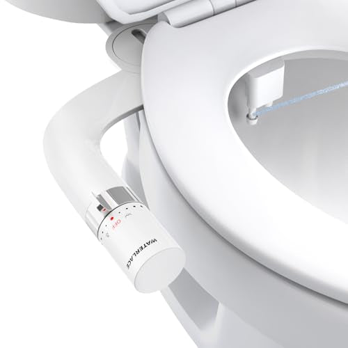 WATERLACE Bidet Attachment for Toilet Seat Sprayer - Non Electric Dual Nozzle with Cold Water - Self Cleaning Toilets Bathroom Spray for Butt Wash - Easy Slim Adjustable Pressure Control Rv Bidets - color: White