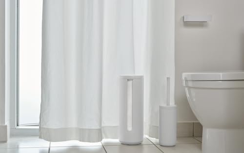 Zone Denmark Ume Toilet Paper Storage for the Wall, Toilet Paper Holder, Standing, Made of Aluminium, Practical and Elegant Bathroom Accessories, Diameter 15 cm, Height 40.5 cm, White