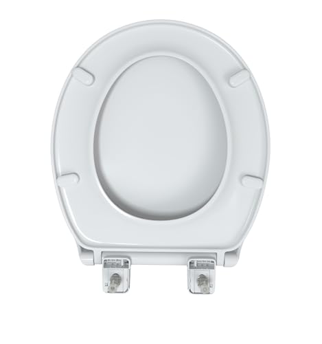 R&T B1095 Round Slow Close Plastic Toilet Seat 16.5" Quick-Release Hinges | Round toilet seat soft close - color: Round – Standard (330 lbs)