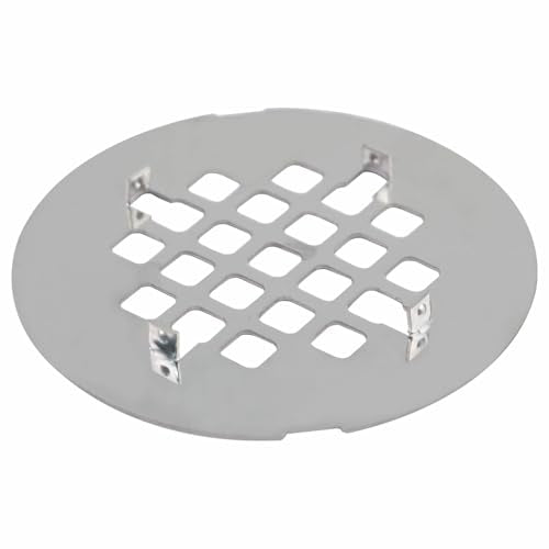 HIDROP Brushed Nickel Snap-in Shower Floor Drain Cover,4-1/4" OD Round Grid | Stainless Steel Shower Floor Drain, Replacement Shower Drain Cover, Hair Catcher, Easy-to-Install, Round Bathroom Drain Cover - color: Brushed