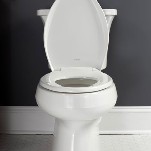 Mayfair Aurora Slow Close Toilet Seat, Easy Clean Hinges and Adjustable Perfect Fit Plastic Seat, Made in USA, Round, Bone - size: Round