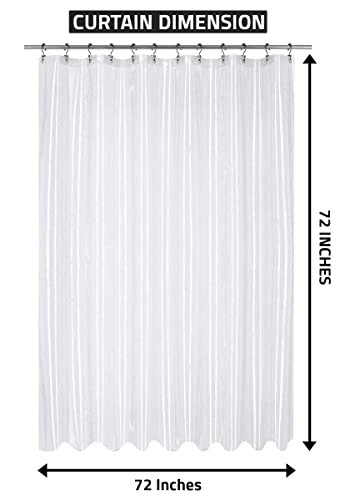 Utopia Bedding Shower Curtain Liner Heavy Duty Vinyl EVA 10G Waterproof Plastic Shower Liner 72 x 72 Inches 12 Rustproof Metal Grommets Standard Size for Bathroom (Clear, 1 Panel)