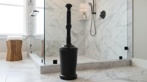 Master Plunger MP500-3TB Heavy Duty Bathroom Toilet Plunger Kit with Tall Bucket. Equipped with Air Release Valve, Black - color: Black - Tall Bucket