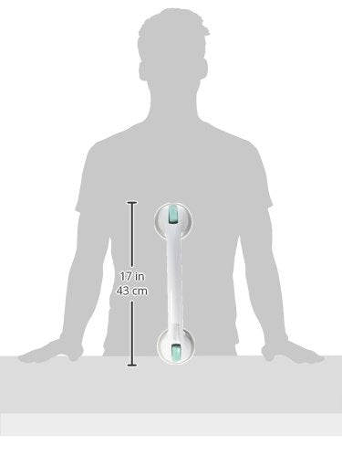 PCP Suction Grip Bathtub and Shower Safety Handle, White, 16 Inch - size: 16 Inch (Pack of 1)